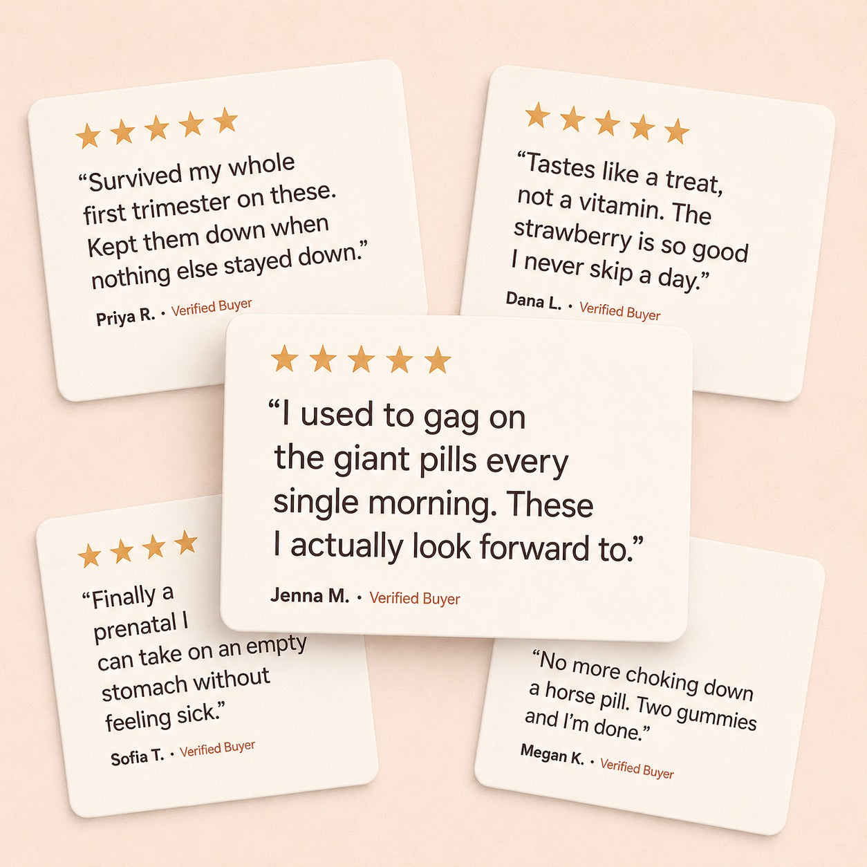 Image — Review collage with short customer-style quotes.